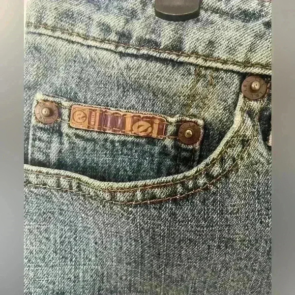 LEI Denim Blue Jean Skirt Vintage 90s Y2K Juniors 17" Length Size 9 - Picture 2 of 9